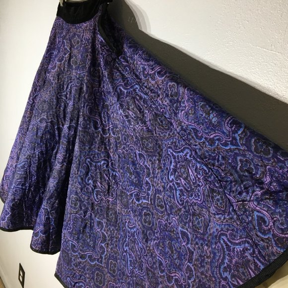 Vintage 50's Purple Quilted Full Circle Skirt, Rockabilly Swing Pin Up Sock Hop - Picture 12 of 16